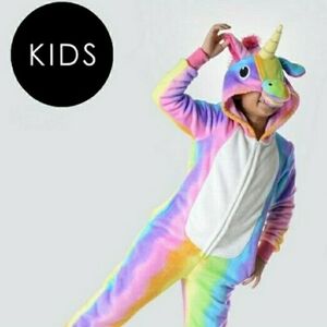 Rainbow Stripe Unicorn Jumpsuit Kids USA- NWOT